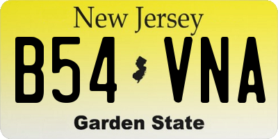 NJ license plate B54VNA