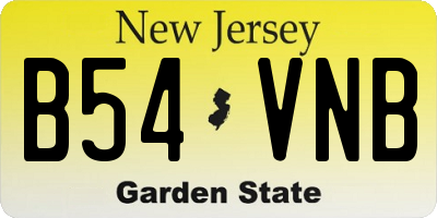 NJ license plate B54VNB
