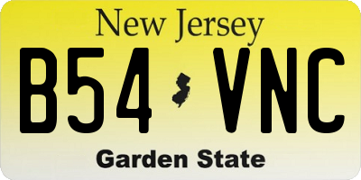 NJ license plate B54VNC