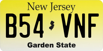 NJ license plate B54VNF