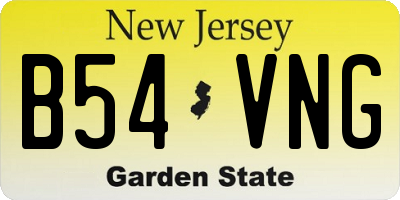 NJ license plate B54VNG
