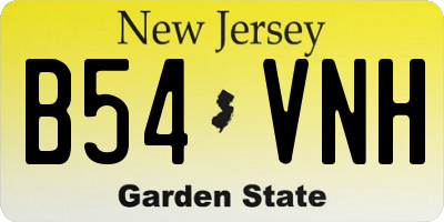 NJ license plate B54VNH