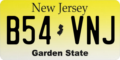 NJ license plate B54VNJ