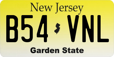 NJ license plate B54VNL