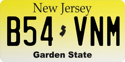 NJ license plate B54VNM