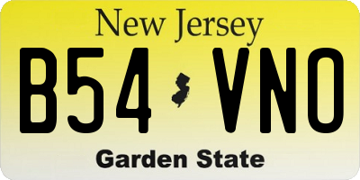 NJ license plate B54VNO