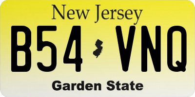 NJ license plate B54VNQ