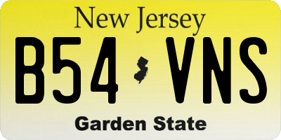 NJ license plate B54VNS