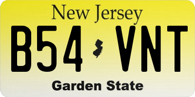 NJ license plate B54VNT