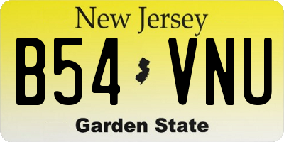 NJ license plate B54VNU
