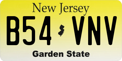 NJ license plate B54VNV