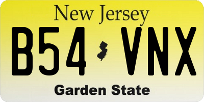 NJ license plate B54VNX