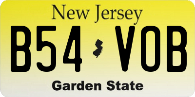 NJ license plate B54VOB