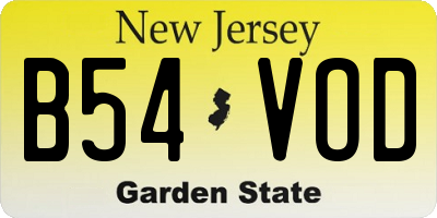 NJ license plate B54VOD
