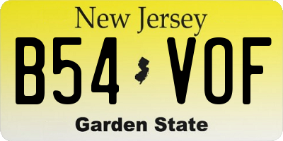 NJ license plate B54VOF