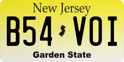 NJ license plate B54VOI