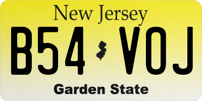 NJ license plate B54VOJ