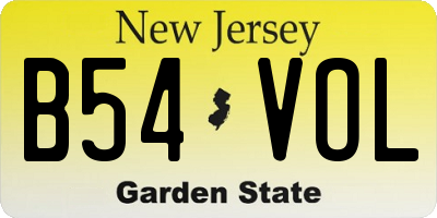 NJ license plate B54VOL