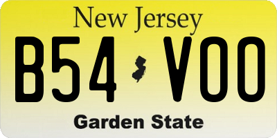 NJ license plate B54VOO