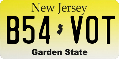 NJ license plate B54VOT