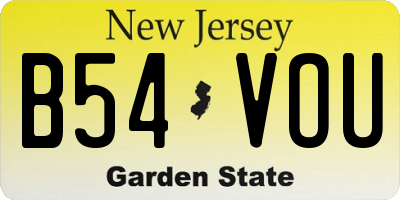 NJ license plate B54VOU