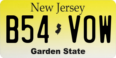 NJ license plate B54VOW