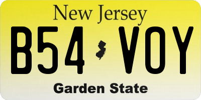 NJ license plate B54VOY