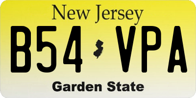 NJ license plate B54VPA