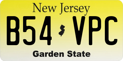 NJ license plate B54VPC