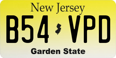 NJ license plate B54VPD