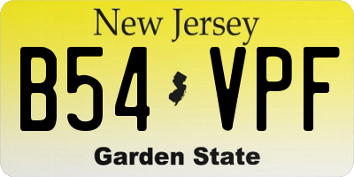 NJ license plate B54VPF