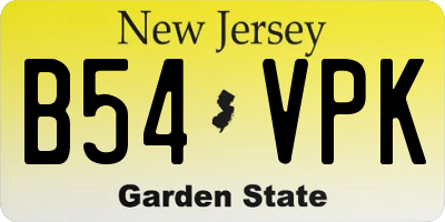 NJ license plate B54VPK