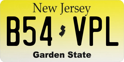 NJ license plate B54VPL
