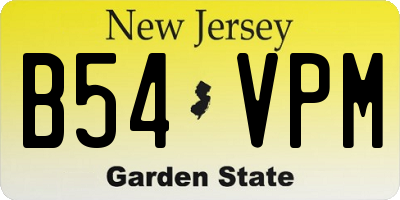 NJ license plate B54VPM