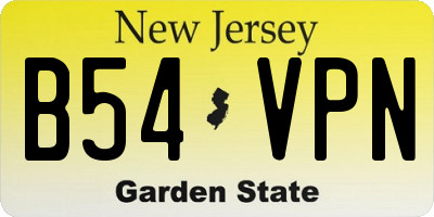 NJ license plate B54VPN