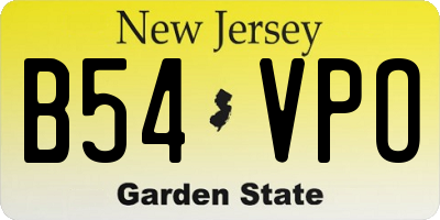 NJ license plate B54VPO