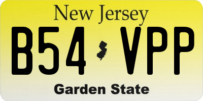 NJ license plate B54VPP
