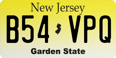NJ license plate B54VPQ