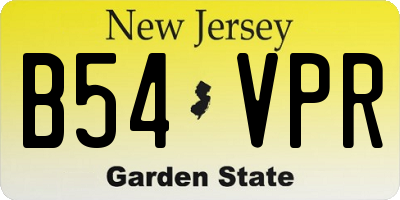 NJ license plate B54VPR