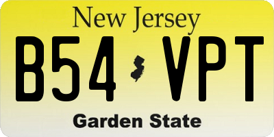 NJ license plate B54VPT