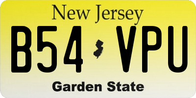 NJ license plate B54VPU