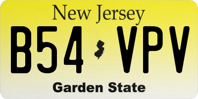 NJ license plate B54VPV