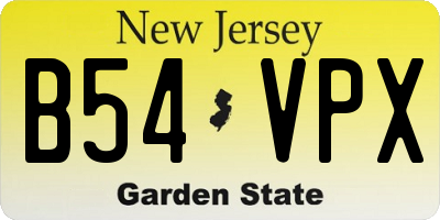 NJ license plate B54VPX