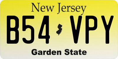 NJ license plate B54VPY
