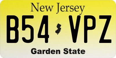 NJ license plate B54VPZ