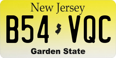 NJ license plate B54VQC