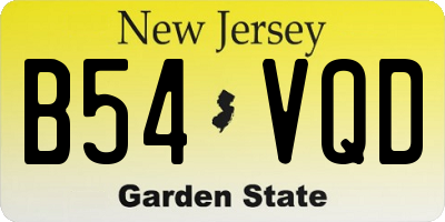 NJ license plate B54VQD