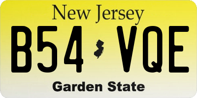 NJ license plate B54VQE