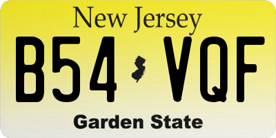 NJ license plate B54VQF