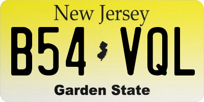 NJ license plate B54VQL